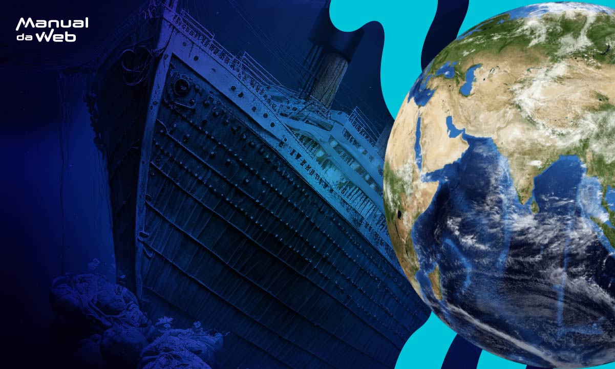 Google Earth onde o Titanic afundou mapa