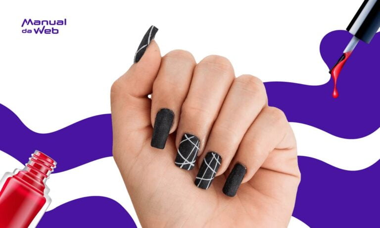 Unhas decoradas pretas