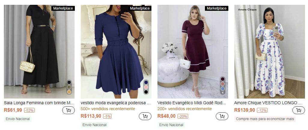 Vestidos da moda evangélica