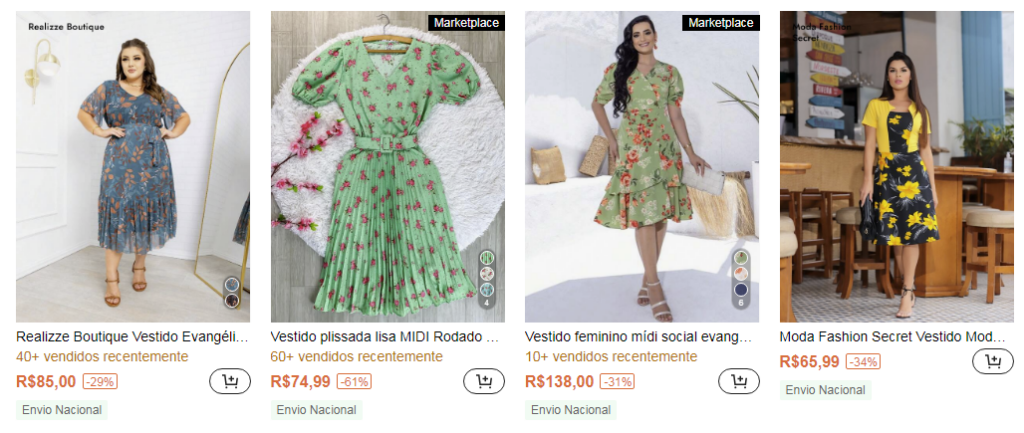 Vestidos da moda evangélica