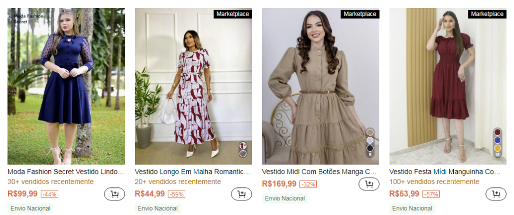 Vestidos da moda evangélica