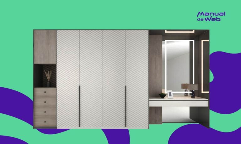 Guarda-roupa com espelho