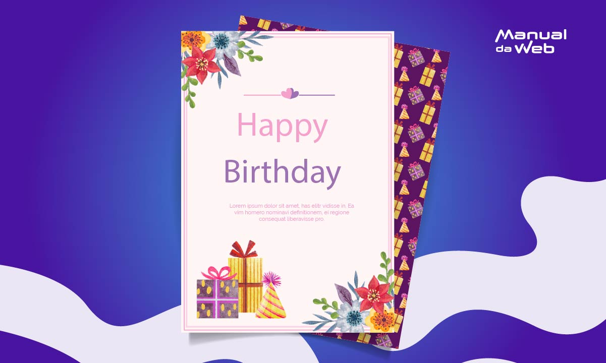Cartão de aniversário para imprimir