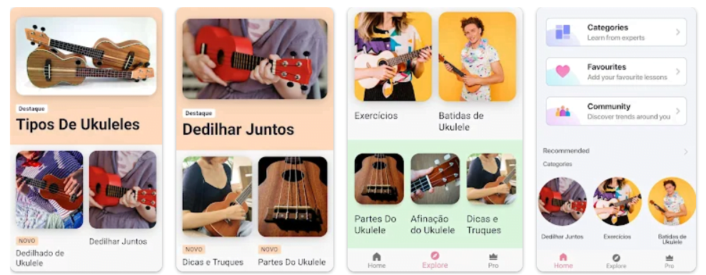 Aplicativo para aprender tocar ukulele