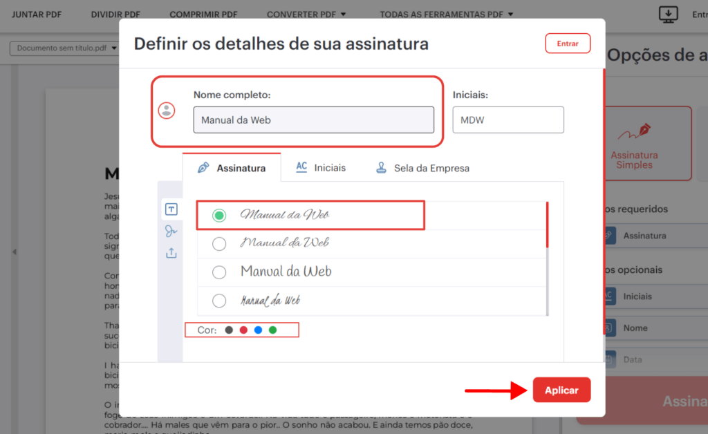 Assinar PDF digitalmente