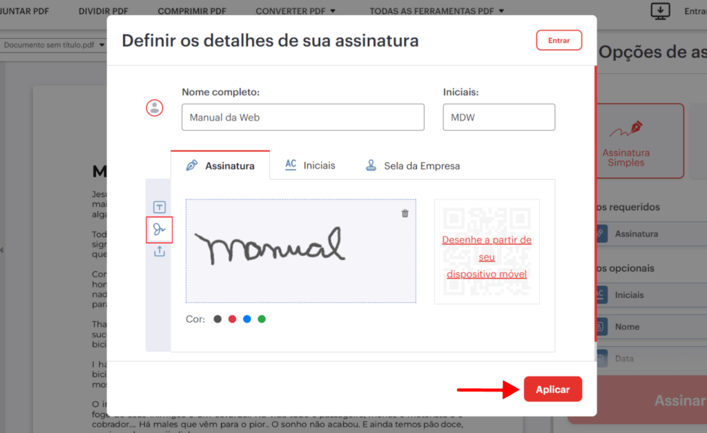 Assinar PDF digitalmente