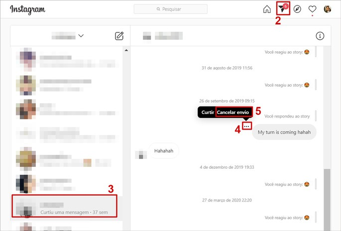 Como apagar mensagem no Instagram 2024