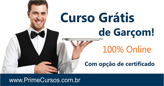 Curso grátis de garçom