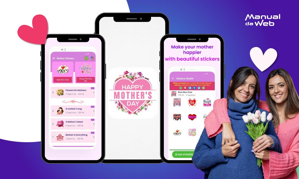 Aplicativo gratuito com figurinhas para mães no WhatsApp 2024