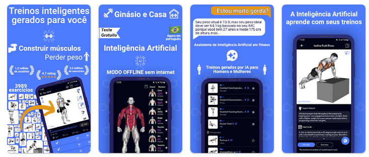 Aplicativo de treino com Inteligência Artificial