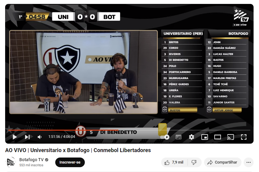 Assistir ao jogo do Botafogo ao vivo
