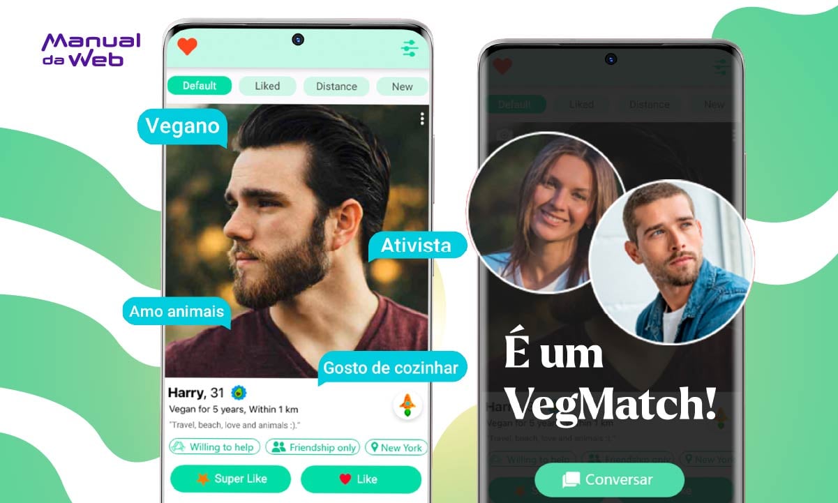 Aplicativo de namoro para pessoas veganas