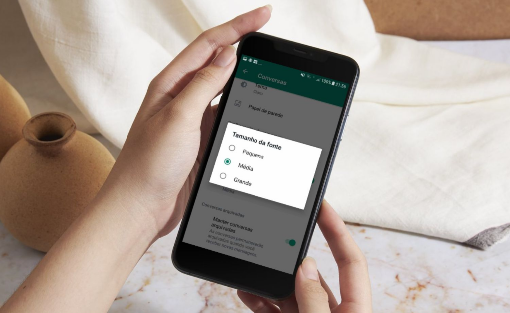 Como aumentar a letra do WhatsApp