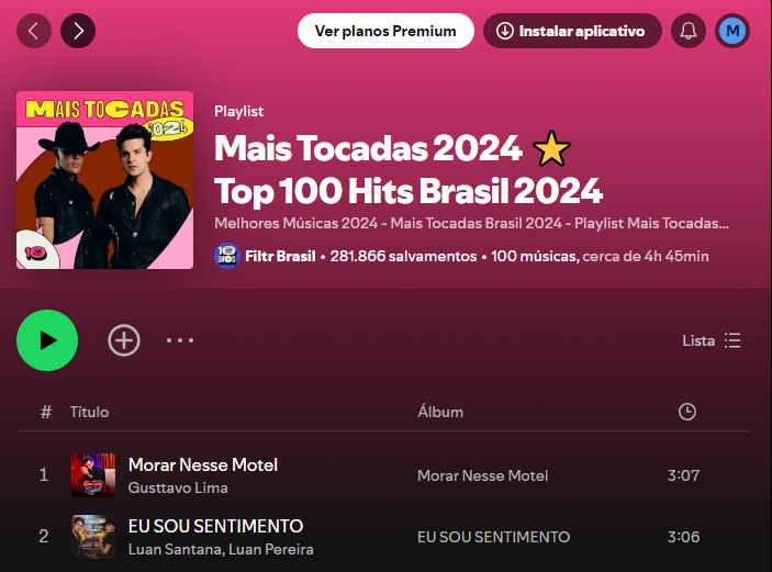 músicas mais tocadas de 2024