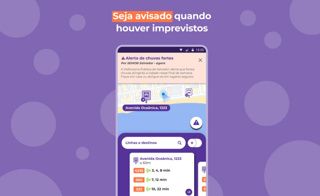 Aplicativo para ver o horário do ônibus