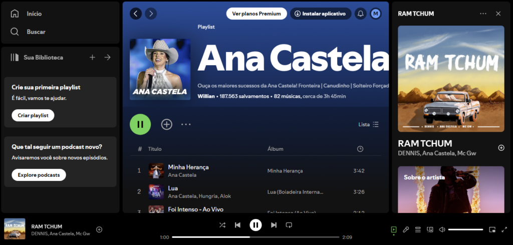 Músicas da Ana Castela