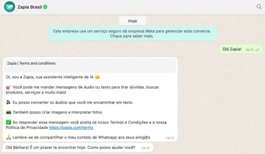 Inteligência Artificial no WhatsApp