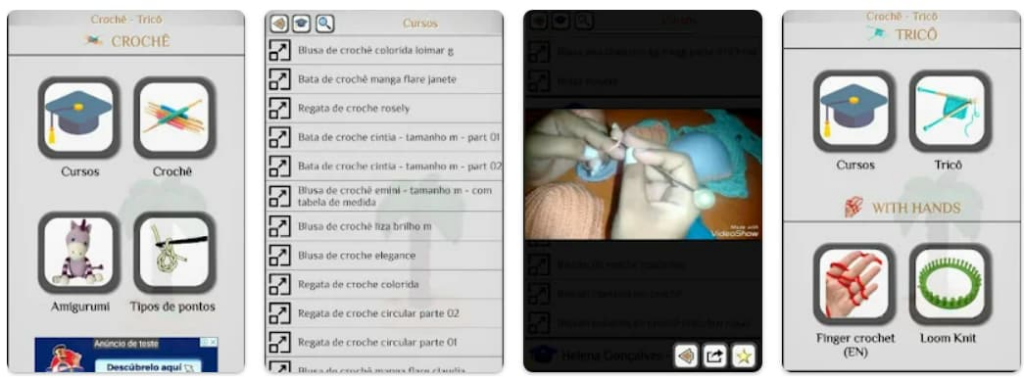 Vídeos ensinando crochê