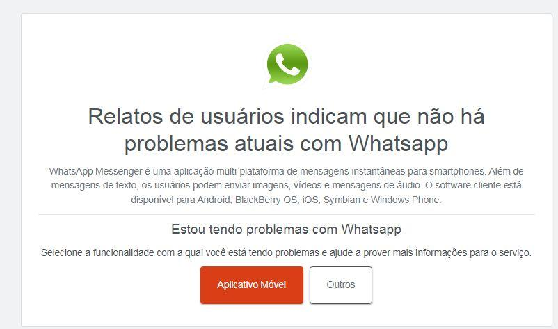 WhatsApp caiu