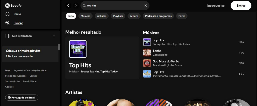 Músicas mais tocadas no Spotify