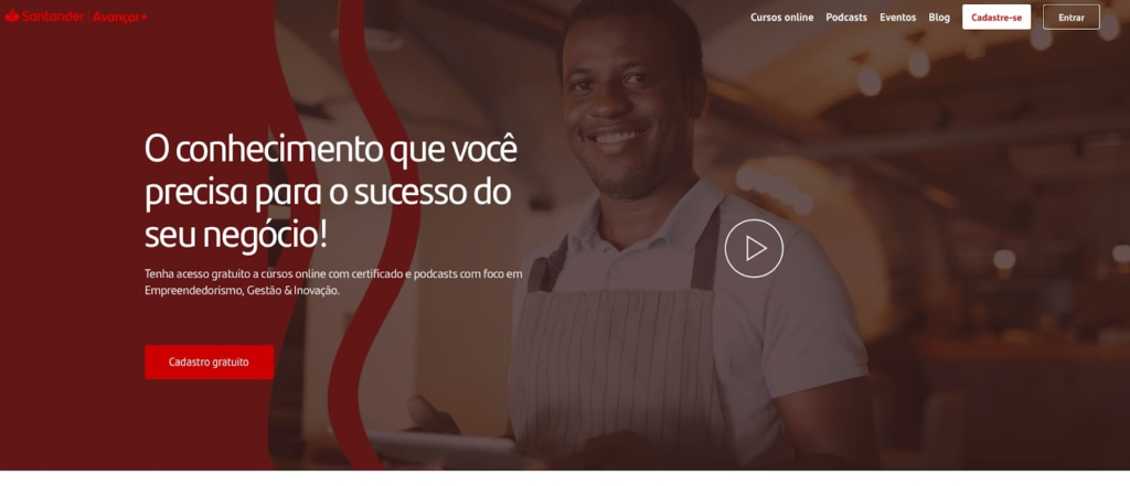 Cursos gratuitos do Santander