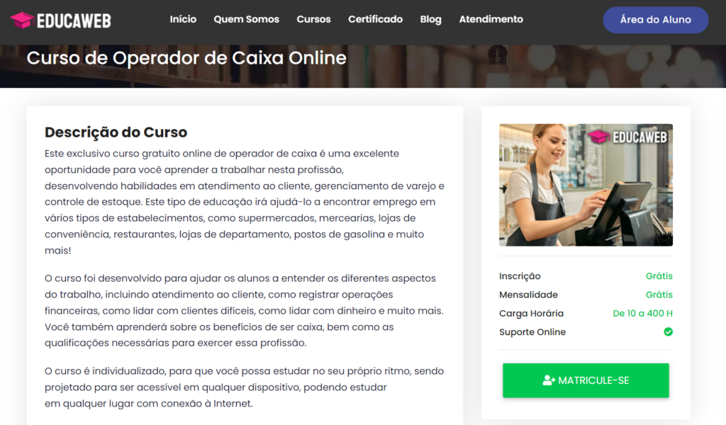 Curso de Operador de Caixa