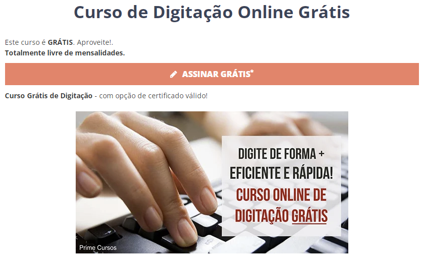 Curso de Digitação online