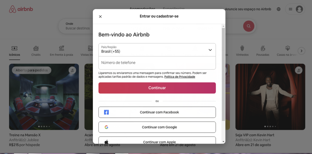 Alugar no Airbnb