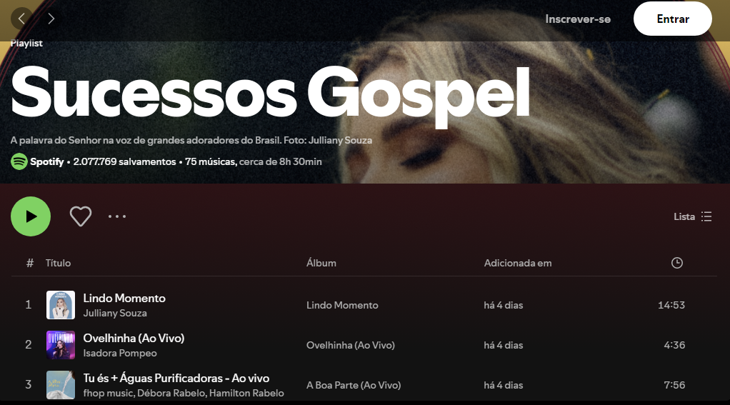 Ouvir música gospel sem internet