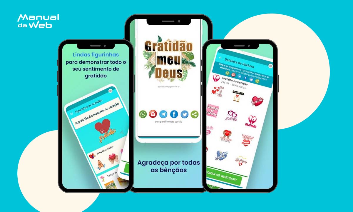 Aplicativo com centenas de figurinhas de gratidão para WhatsApp