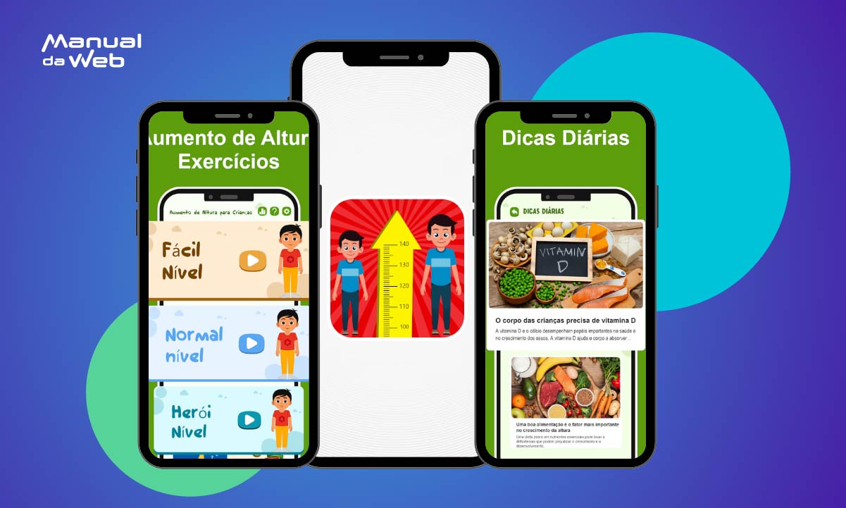 Aplicativo com exercícios para aumentar a altura das crianças