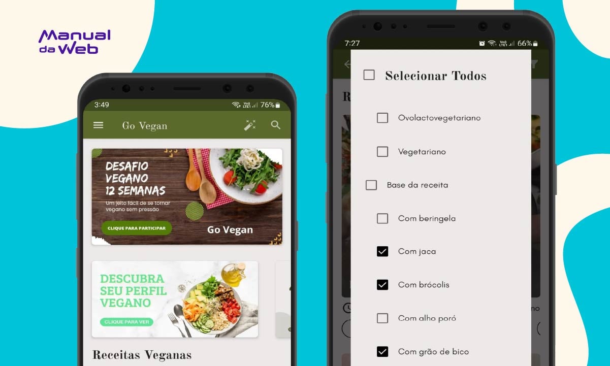 App de receitas veganas saborosas e fáceis de preparar