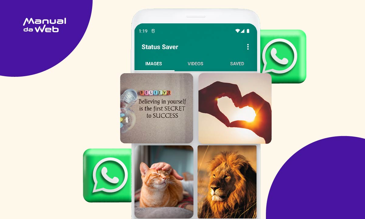 App gratuito para baixar status do WhatsApp rápido e fácil