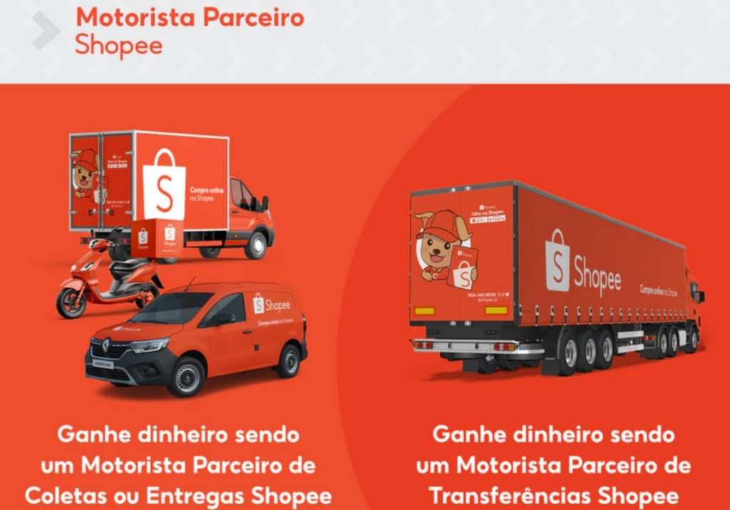 Entregadores parceiros da Shopee