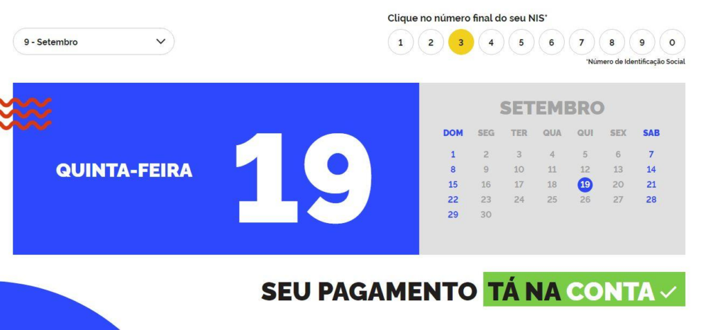 Calendário do Bolsa Família de setembro