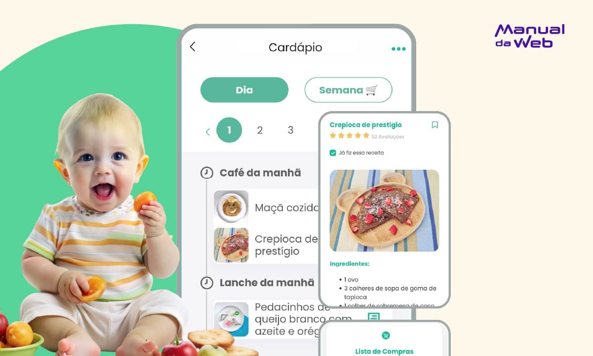 Aplicativo com receitas e dicas para seletividade alimentar infantil