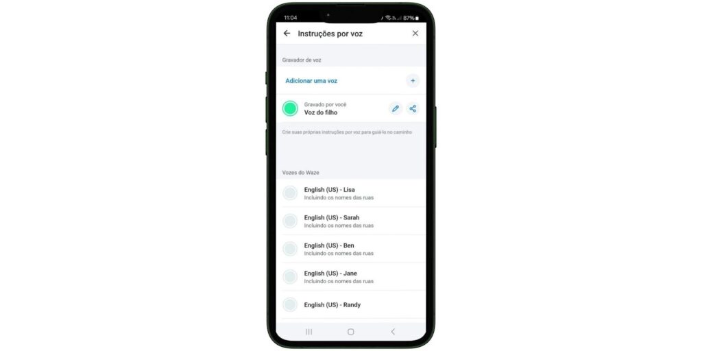 Colocar a voz do filho no Waze