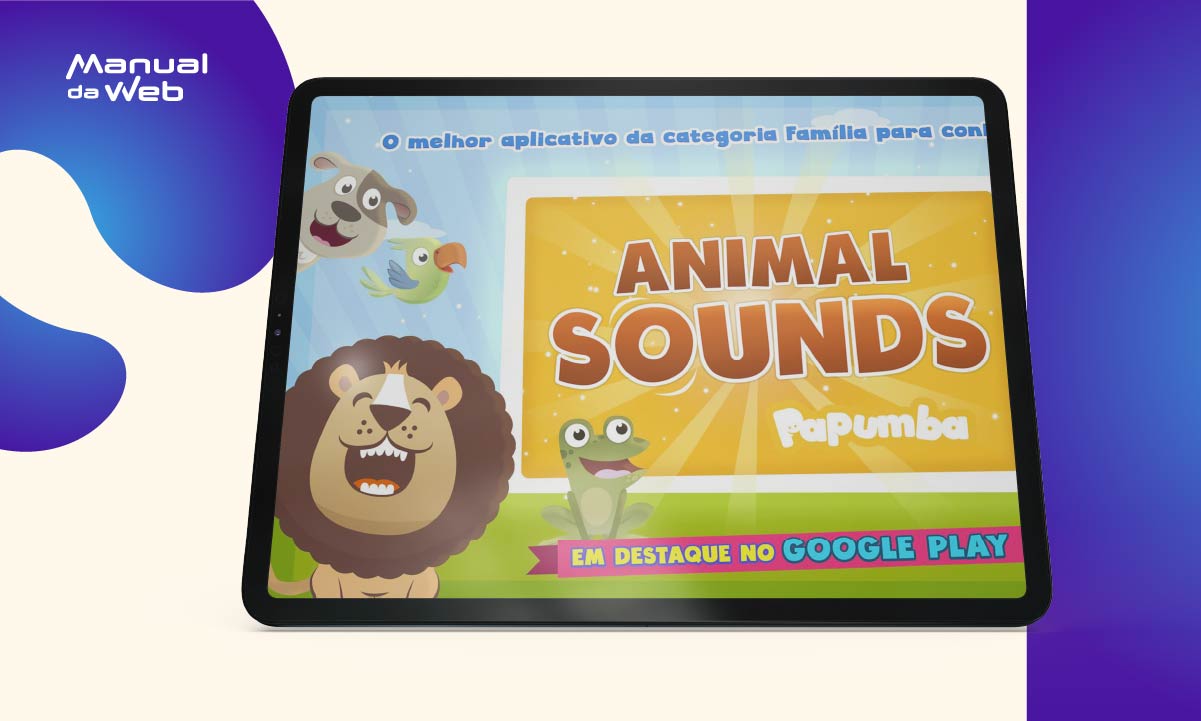 Jogo educativo que ensina mais de 80 sons de animais para crianças