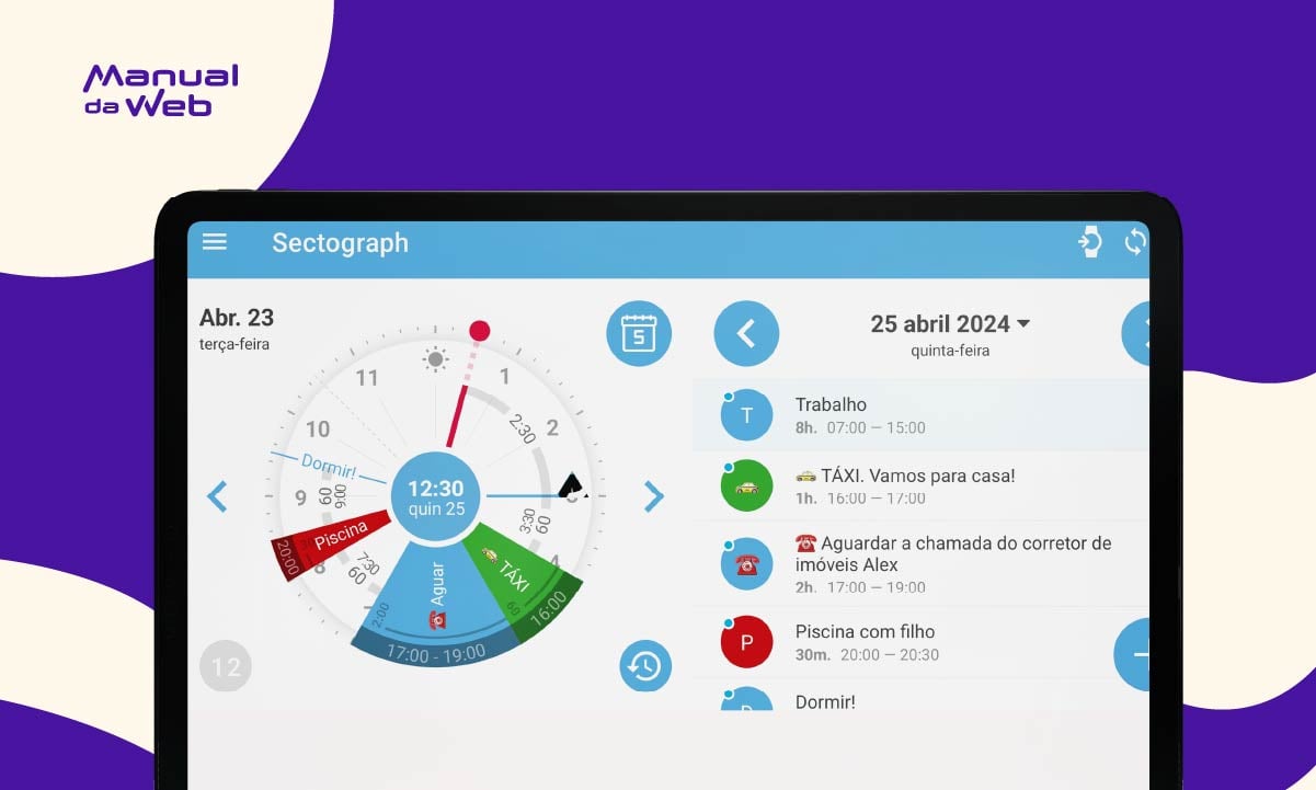 Sectograph: faça o planejamento do dia com facilidade pelo celular