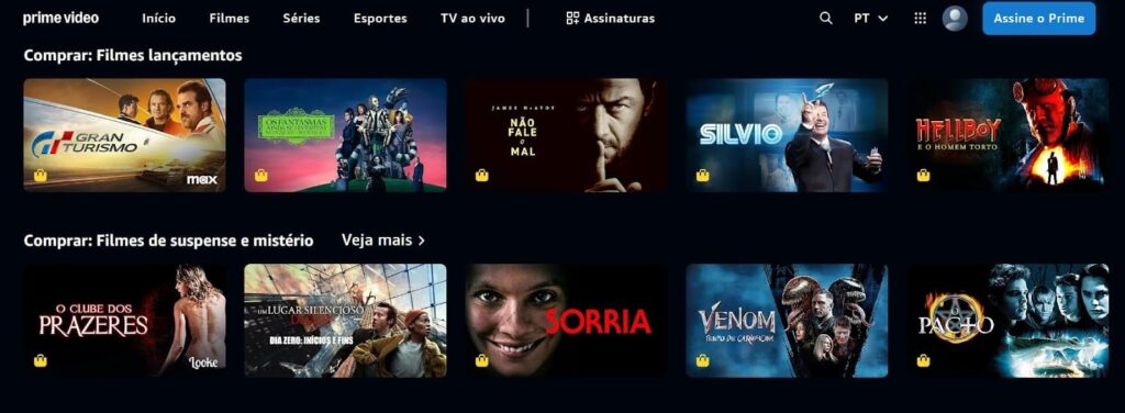 Como alugar filme no Amazon Prime