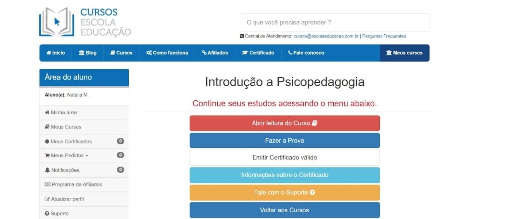 Cursos da Escola e Educação