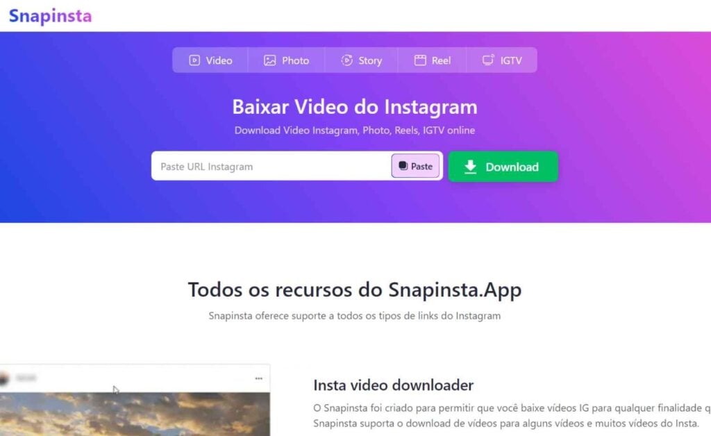 Como baixar Reels do Instagram