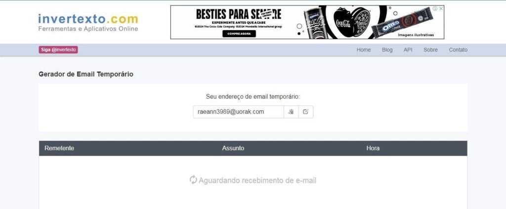 Gerador de e-mail temporário