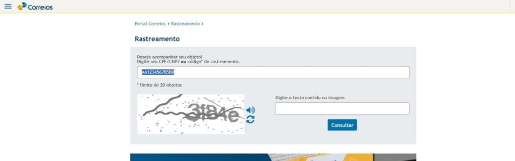 Rastrear CNH nos Correios