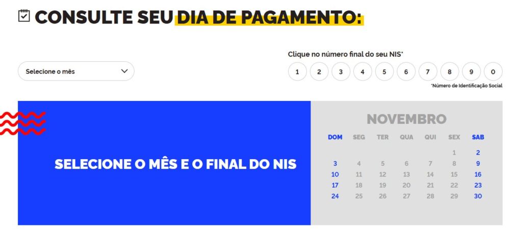 Calendário do Bolsa Família de novembro