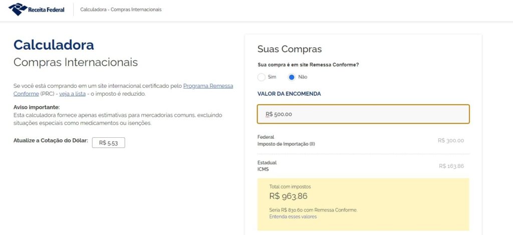 Calculadora de imposto