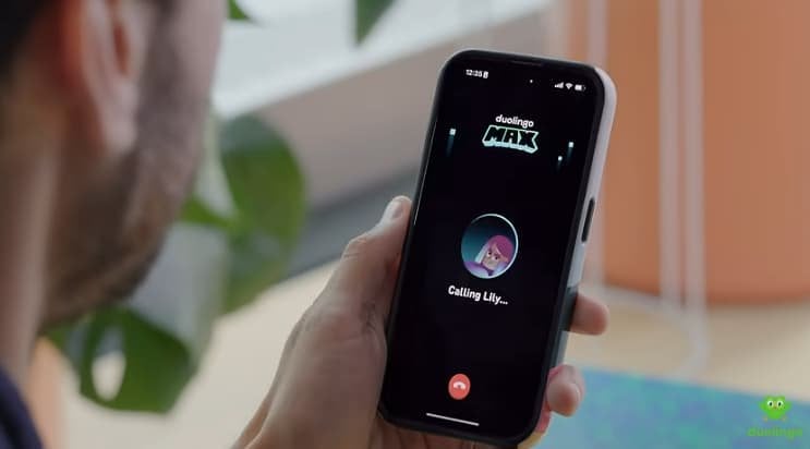 Videochamada no Duolingo
