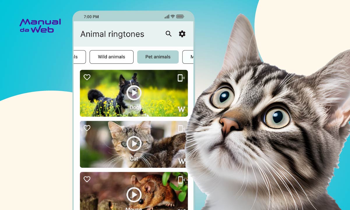 Aplicativo gratuito para colocar sons dos animais como toque ou alarme