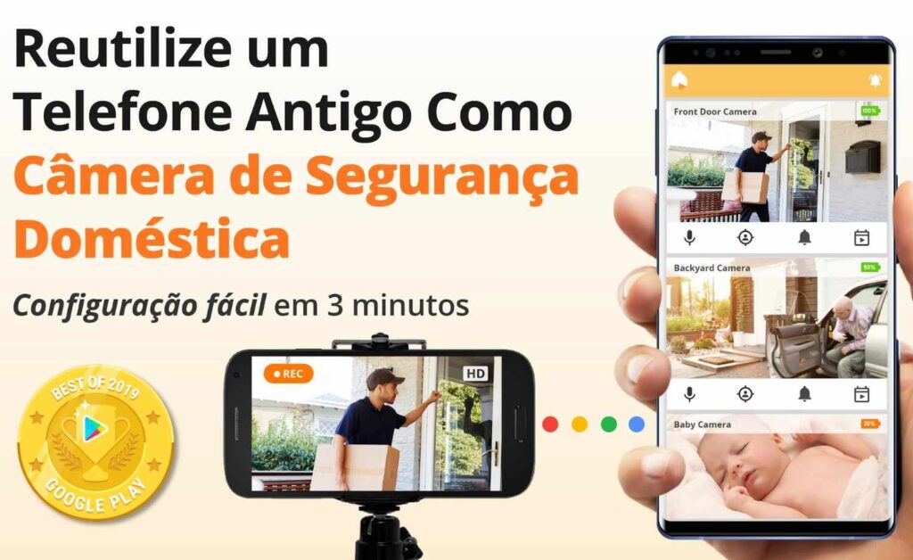 Câmera de segurança no telefone