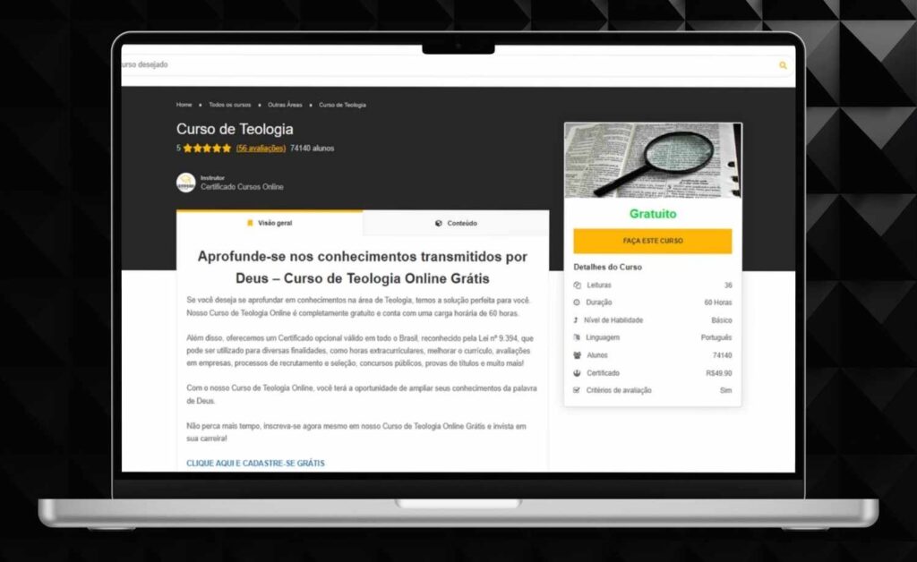 Curso de Teologia gratuito online: 3 opções para se inscrever já 2 Curso de Teologia gratuito online